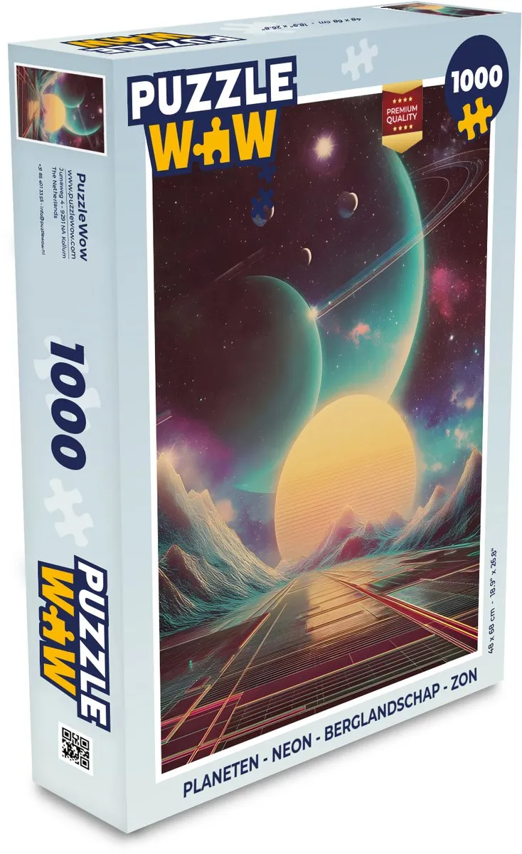 PuzzleWow Planeten Neon Legpuzzel 1000 Stuks