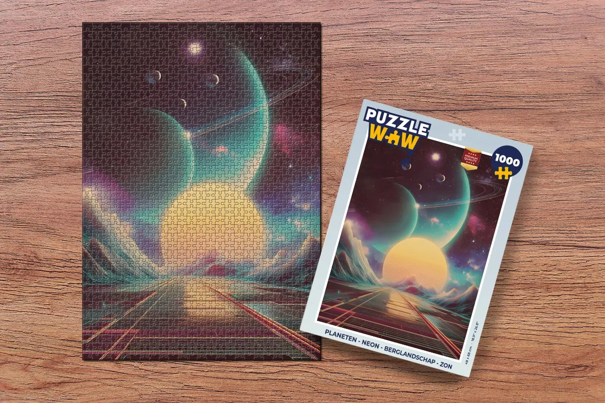 PuzzleWow Planeten Neon Legpuzzel 1000 Stuks