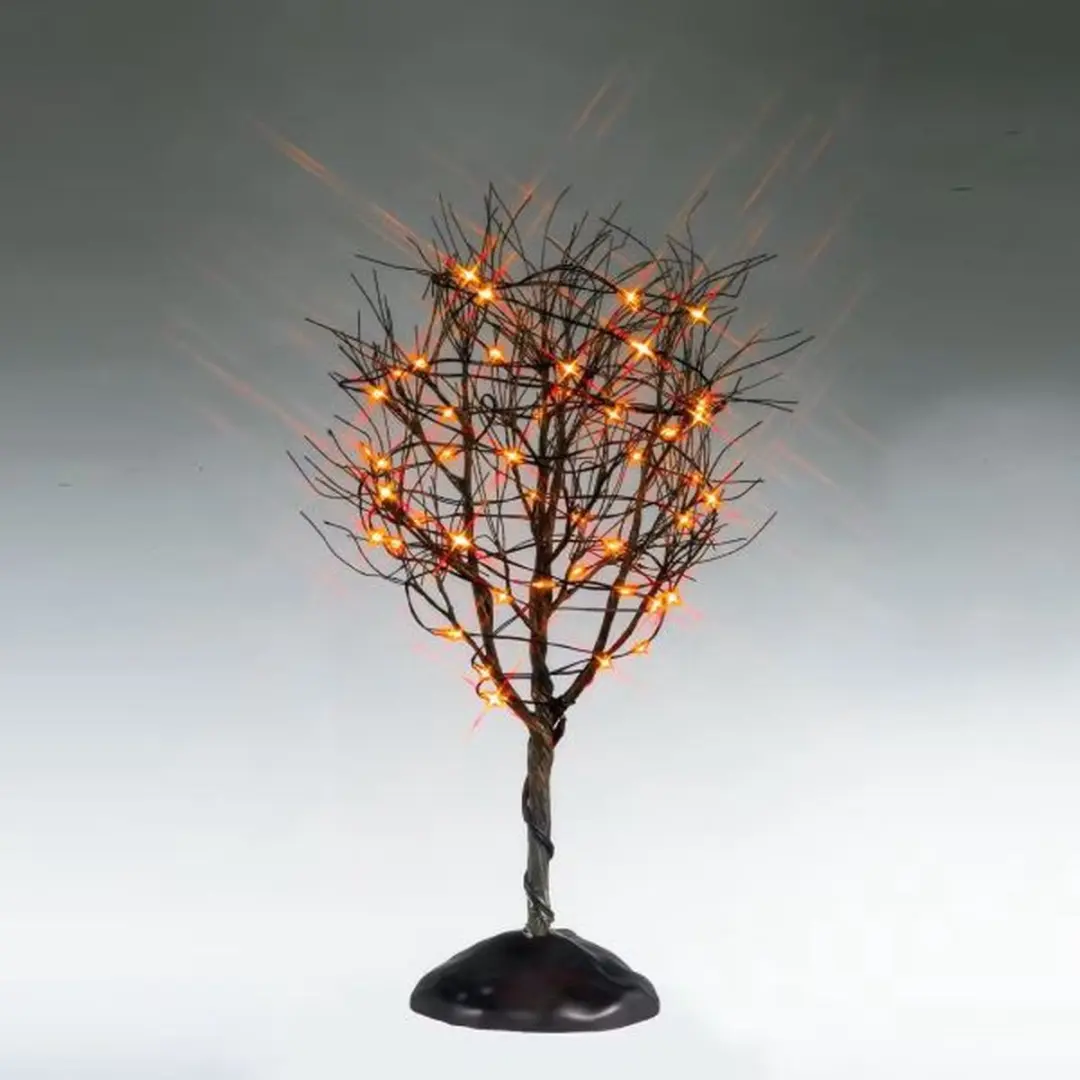 Lemax Spooky Town Droge Boom Oranje Lichtslinger