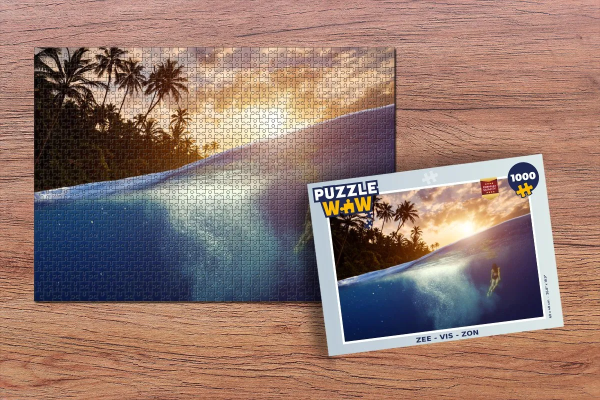 PuzzleWow Zee Zwemmer Legpuzzel 1000 Stuks - Multicolor