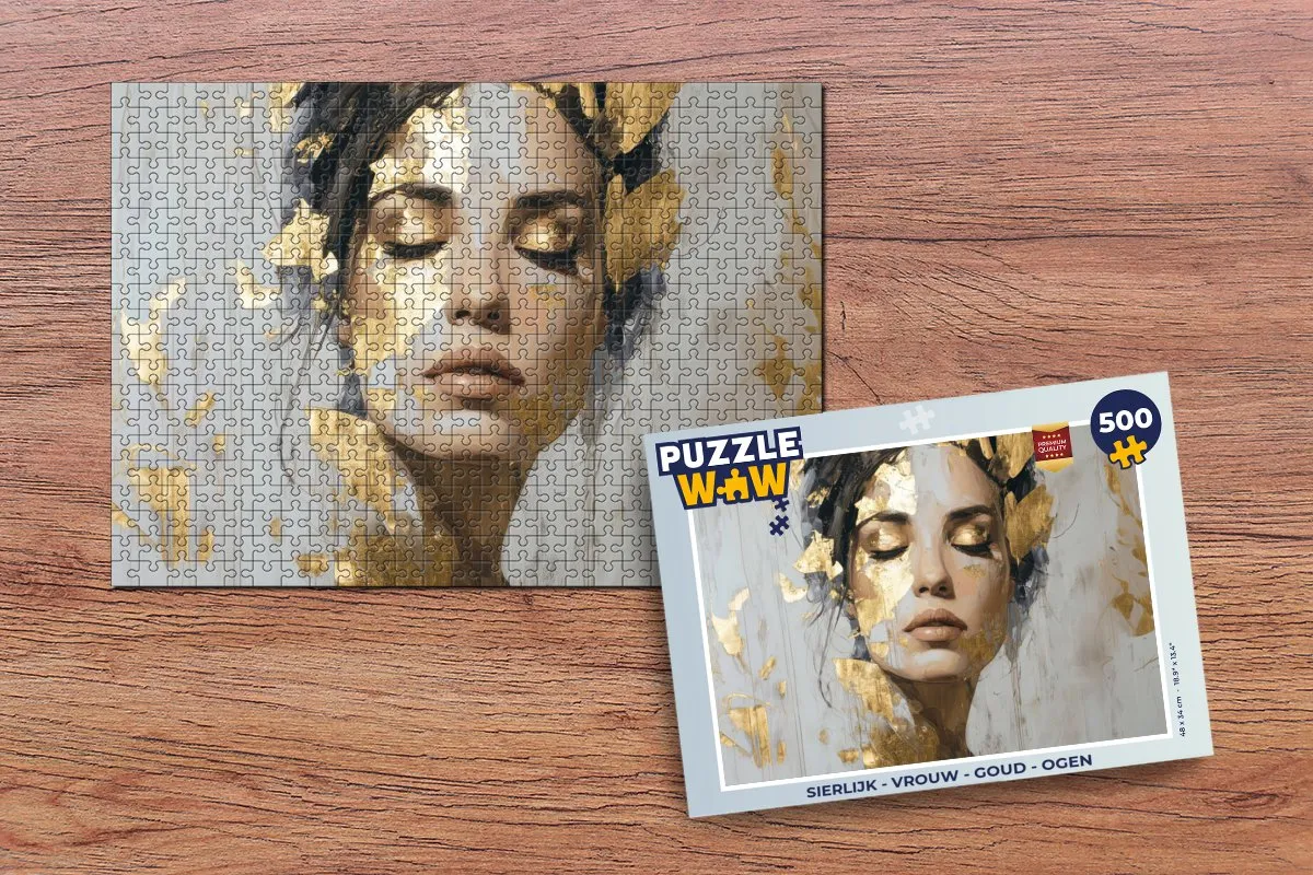 PuzzleWow Sierlijk Vrouw Legpuzzel 500 Stuks - Goud