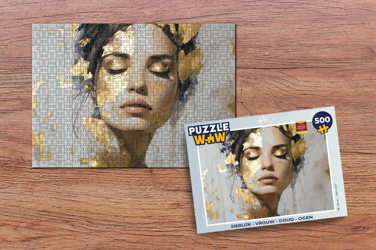 PuzzleWow Sierlijk Vrouw Legpuzzel 500 Stuks - Goud