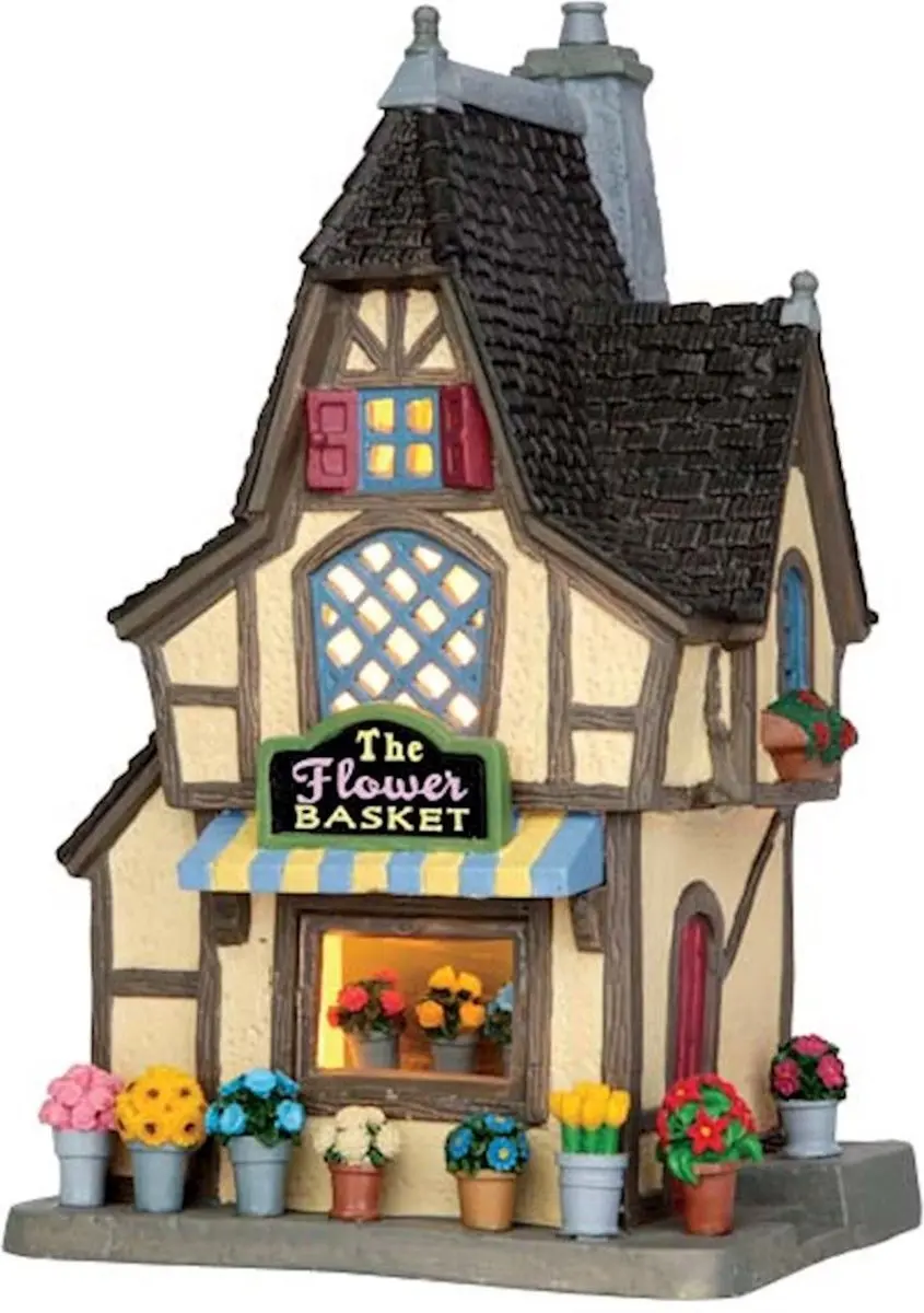 Lemax The Flower Basket Verlicht Gebouw