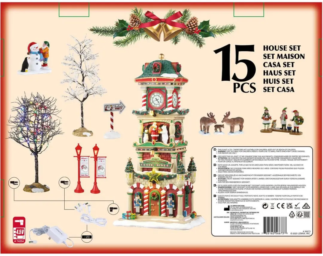 Lemax The Village Square Clock Tower Set
