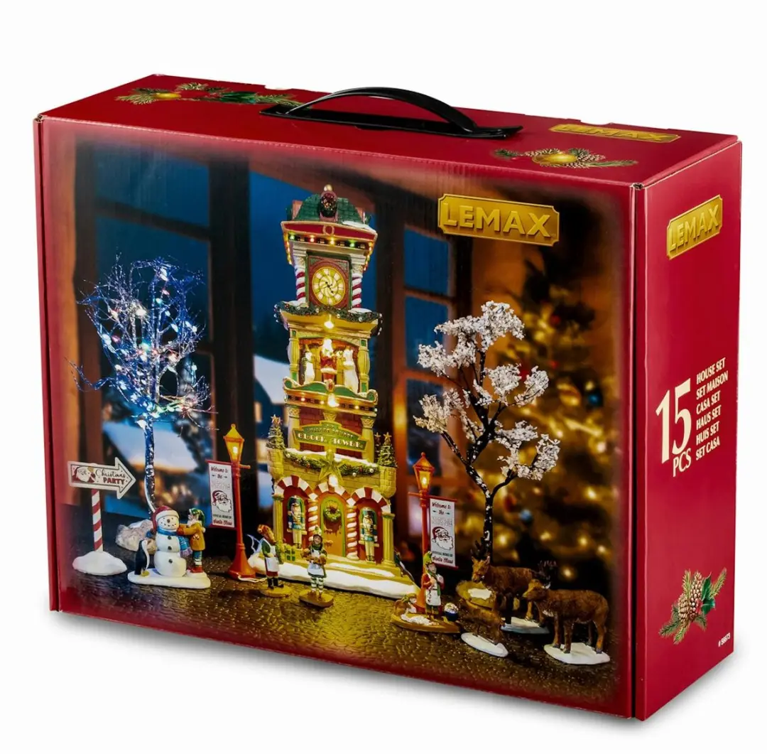 Lemax The Village Square Clock Tower Set