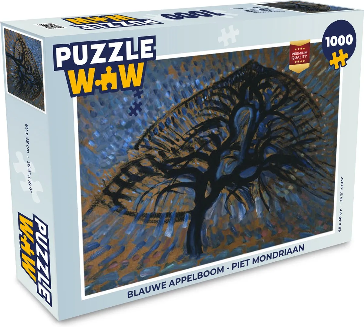 PuzzleWow Piet Mondriaan Blauwe Appelboom Legpuzzel 1000 Stuks - Multicolor