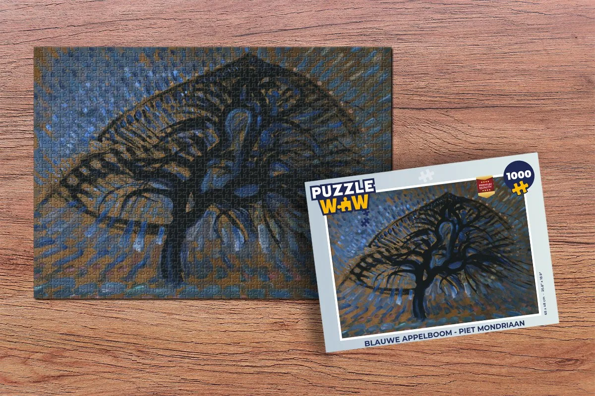 PuzzleWow Piet Mondriaan Blauwe Appelboom Legpuzzel 1000 Stuks - Multicolor
