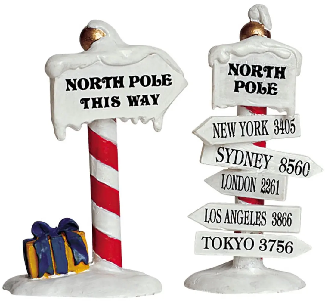 Lemax North Pole Signs Kersthuisjes