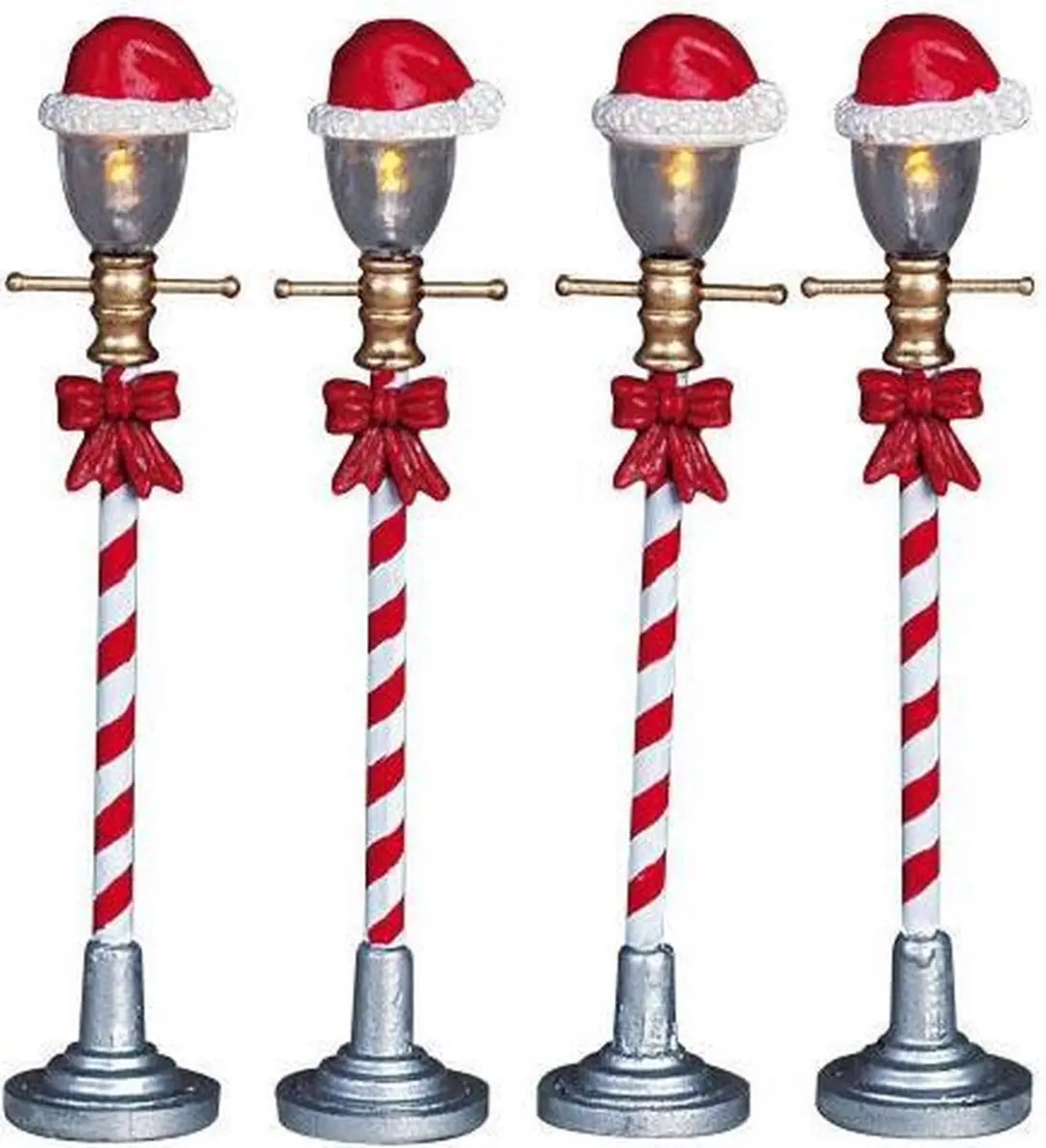 Lemax Santa Hat Street Lamp - 4 Stuks