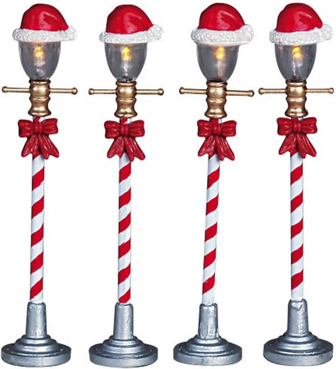 Lemax Santa Hat Street Lamp - 4 Stuks