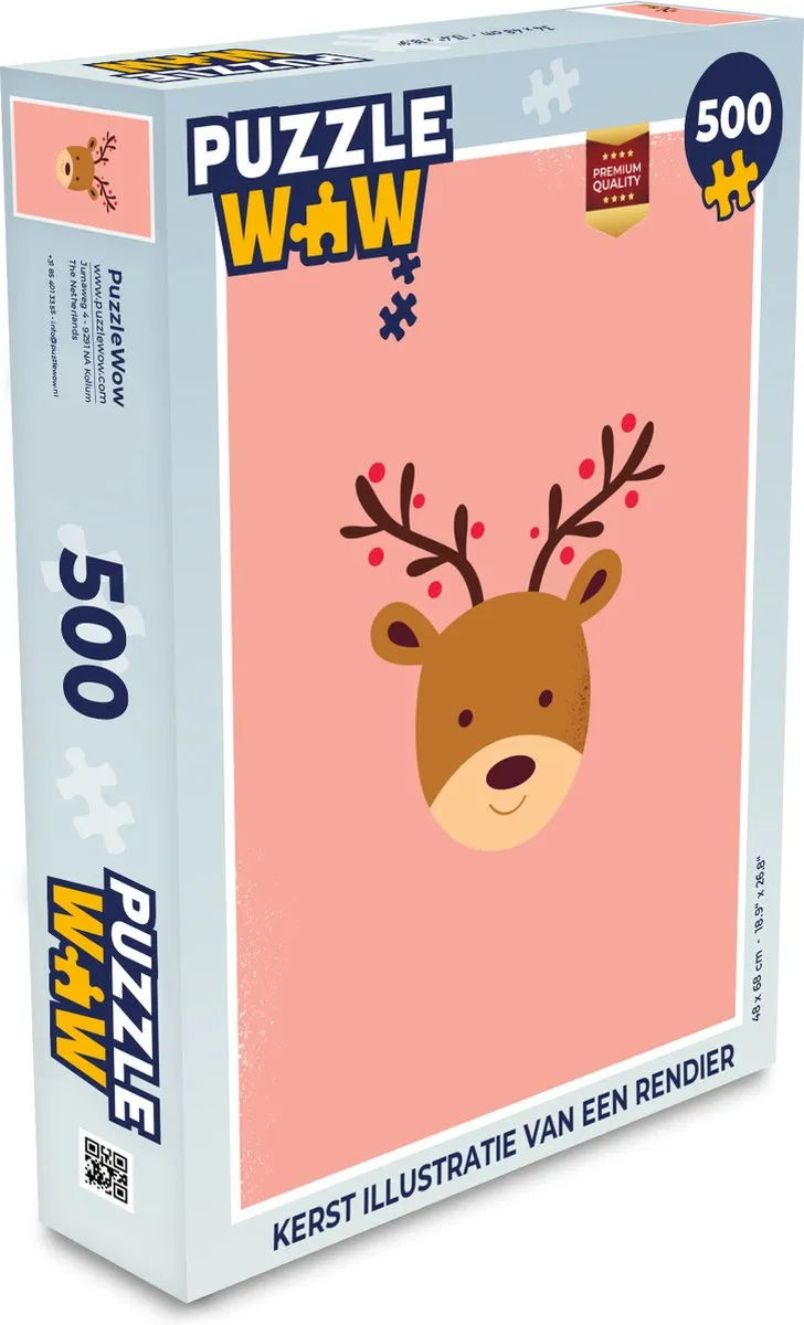 PuzzleWow Kerst Rendier Legpuzzel 500 Stuks - Multicolor