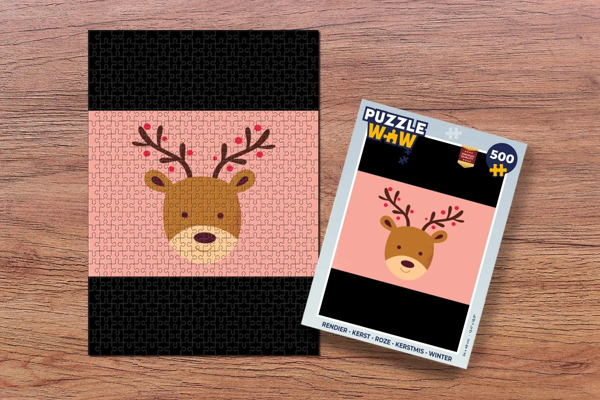 PuzzleWow Kerst Rendier Legpuzzel 500 Stuks - Multicolor
