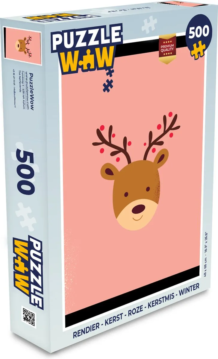 PuzzleWow Kerst Rendier Legpuzzel 500 Stuks - Multicolor