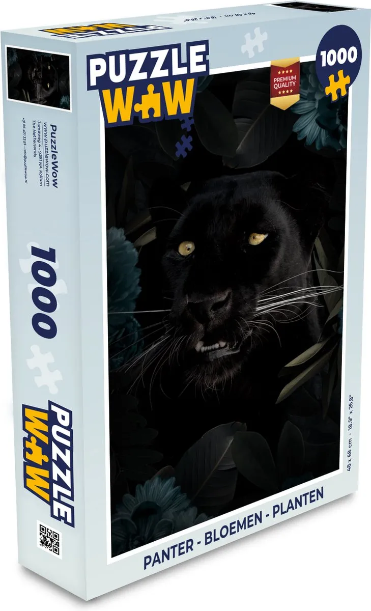 PuzzleWow Panter Bloemen & Planten Legpuzzel 1000 Stuks