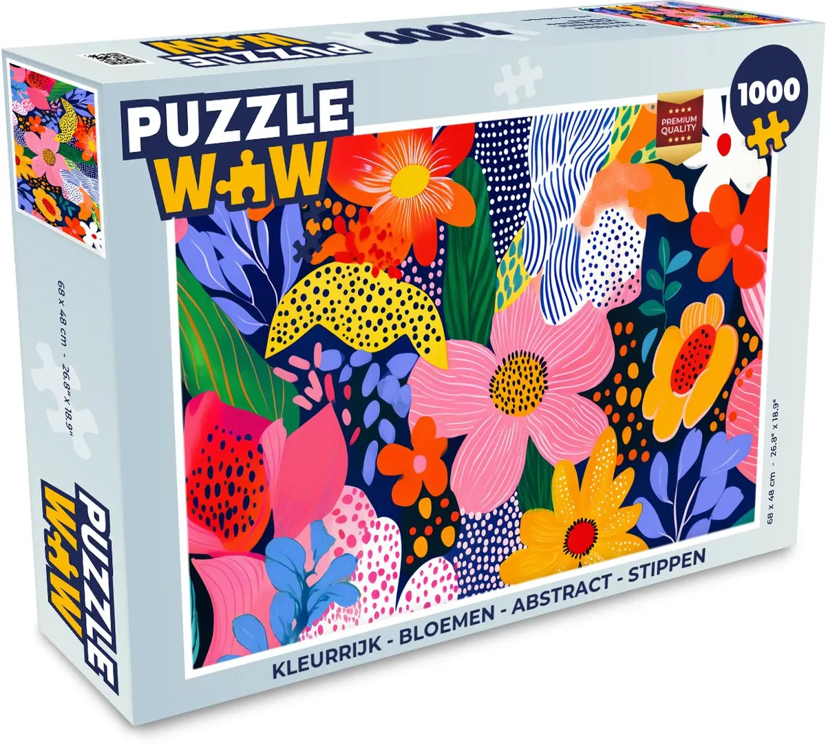 PuzzleWow Legpuzzel 1000 Stuks - Abstract Bloemen