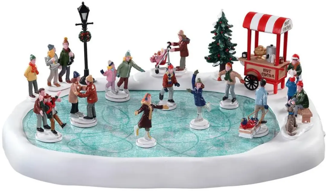 Lemax Kerstdorp Schaatsbaan - met geluid