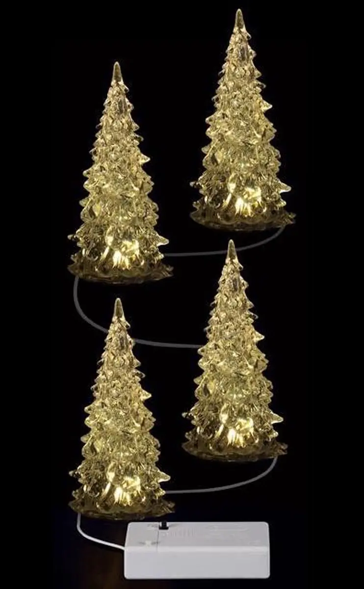 Lemax Crystal Lighted Tree - 3 Kleuren - Klein - 4-delig