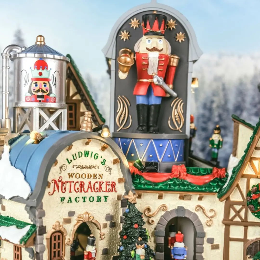 Lemax Ludwig’s Wooden Nutcracker Factory Verlicht Gebouw