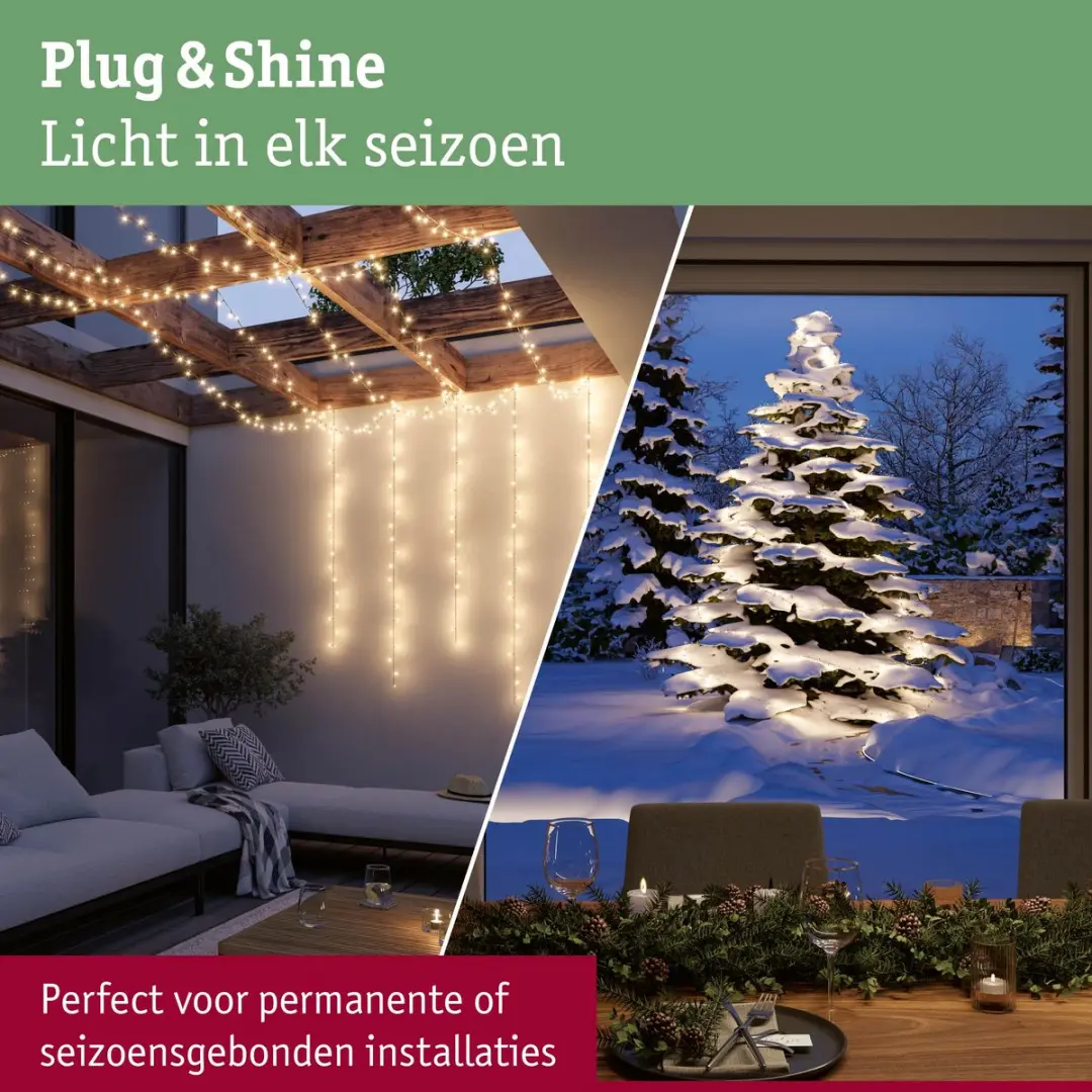 Paulmann Plug & Shine LED-lichtketting Yuna 5m - 64 Lampen - IP44 - Zwart - afbeelding 6 van 6