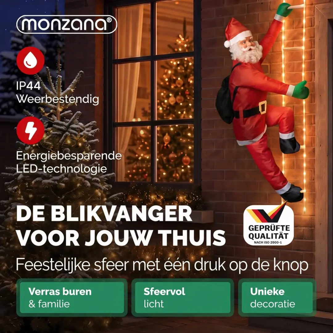 Monzana Kerstman LED 240cm - Rood/Wit
