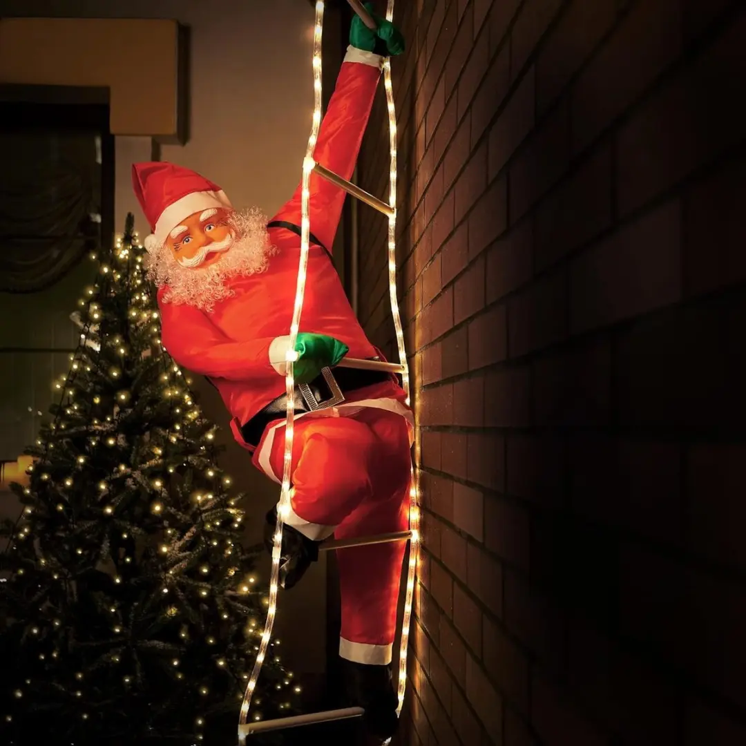 Monzana Kerstman LED 240cm - Rood/Wit