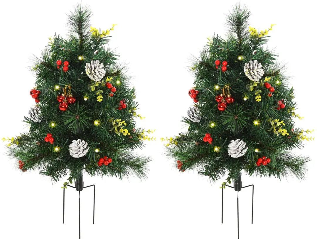 HOMCOM Kerstboom kunststof, metaal Ø33 x 75H cm groen