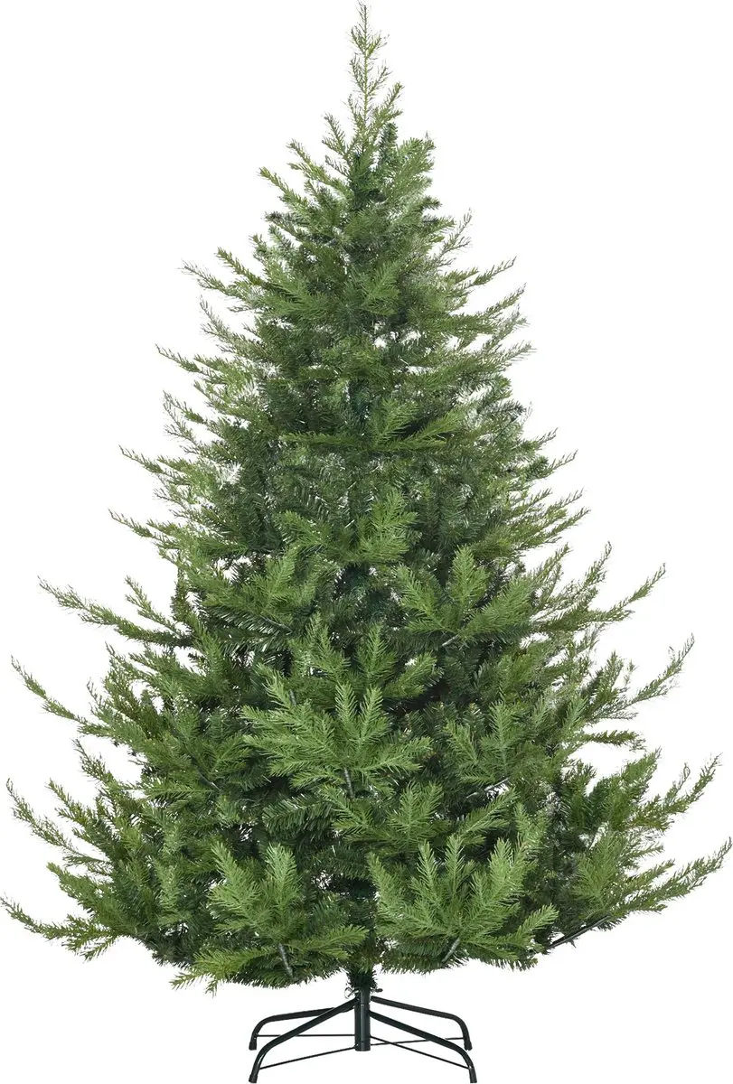 HOMCOM Kerstboom PE, Metaal 136L x 136B x 180H cm Groen