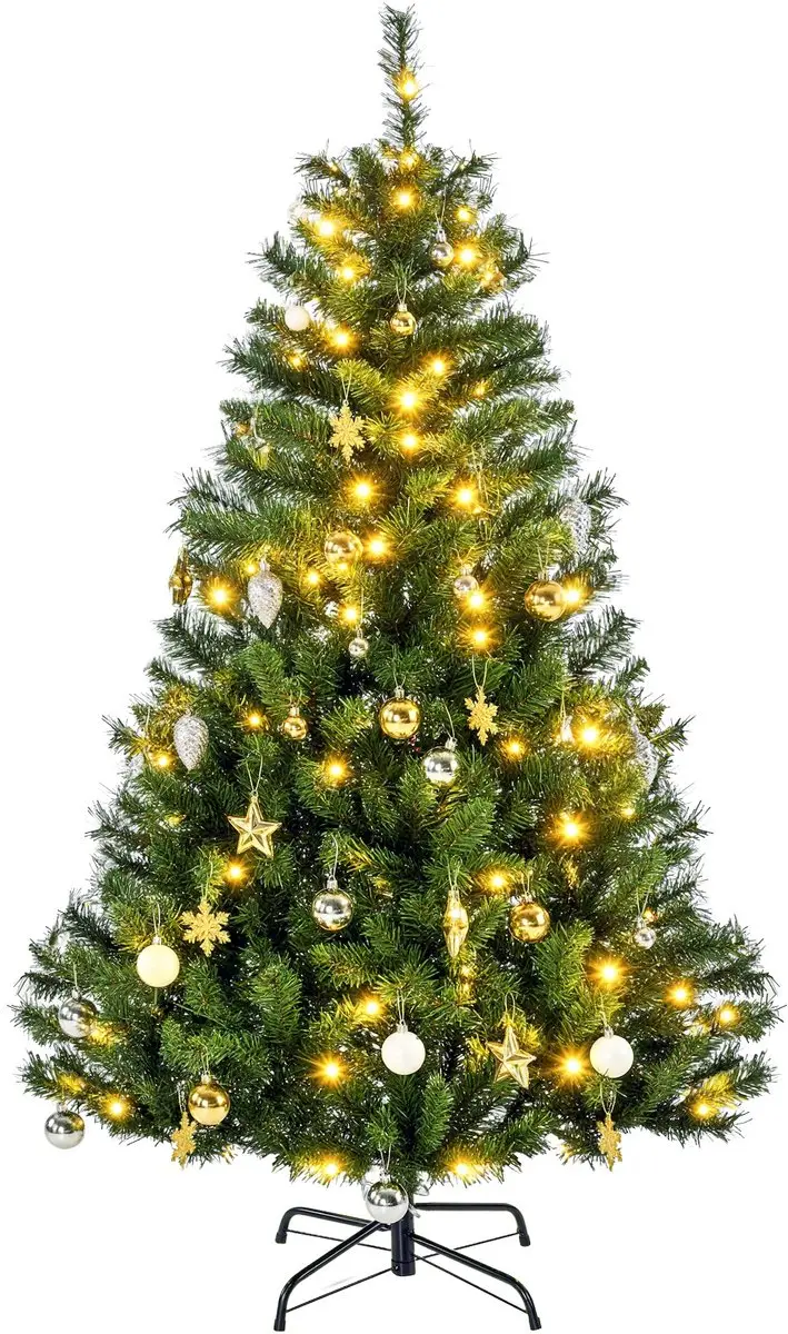 HOMCOM Kerstboom PVC, Metaal Ø95 x 150H cm Groen