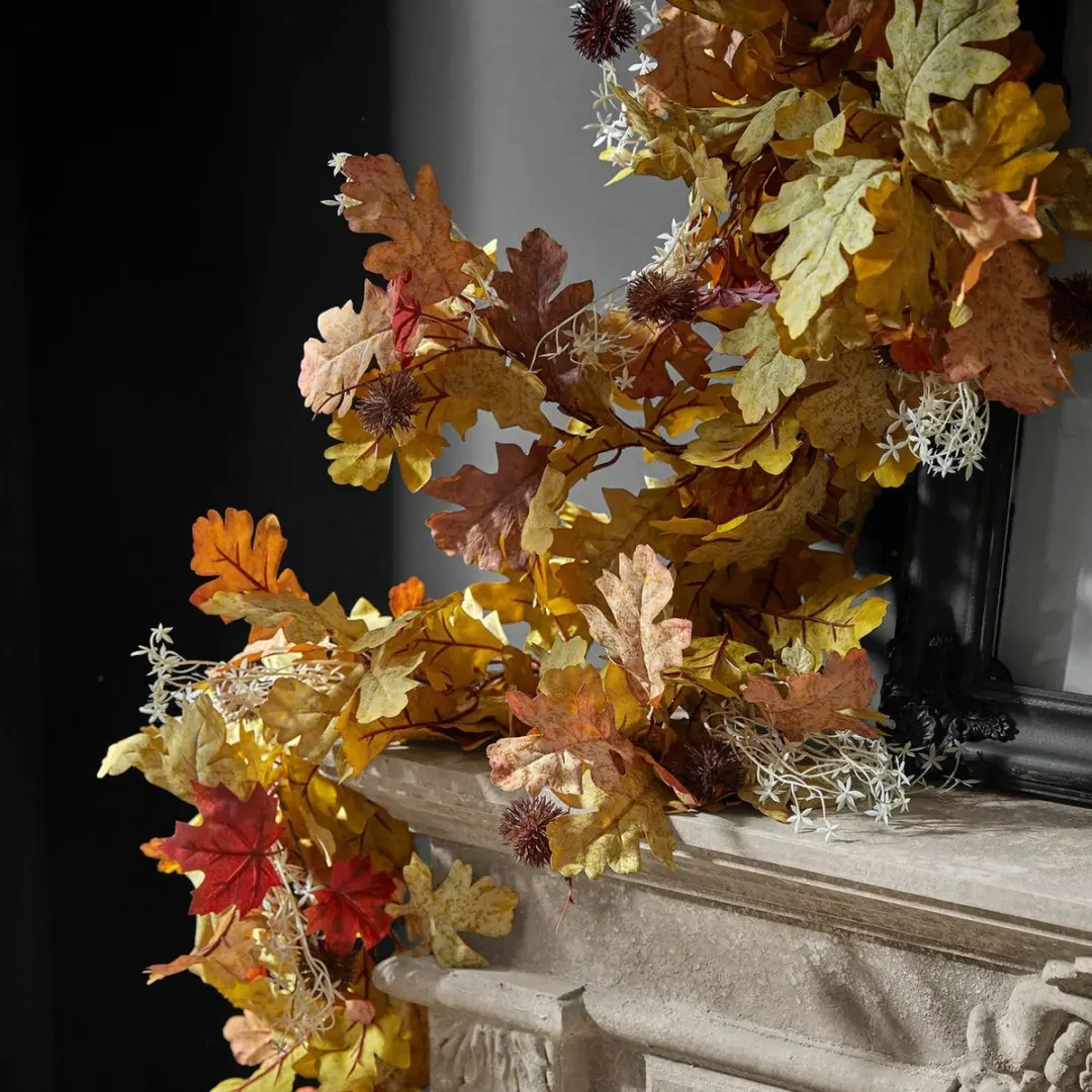 Loberon Guirlande Fleurimont - 20cm - Groen/Bruin
