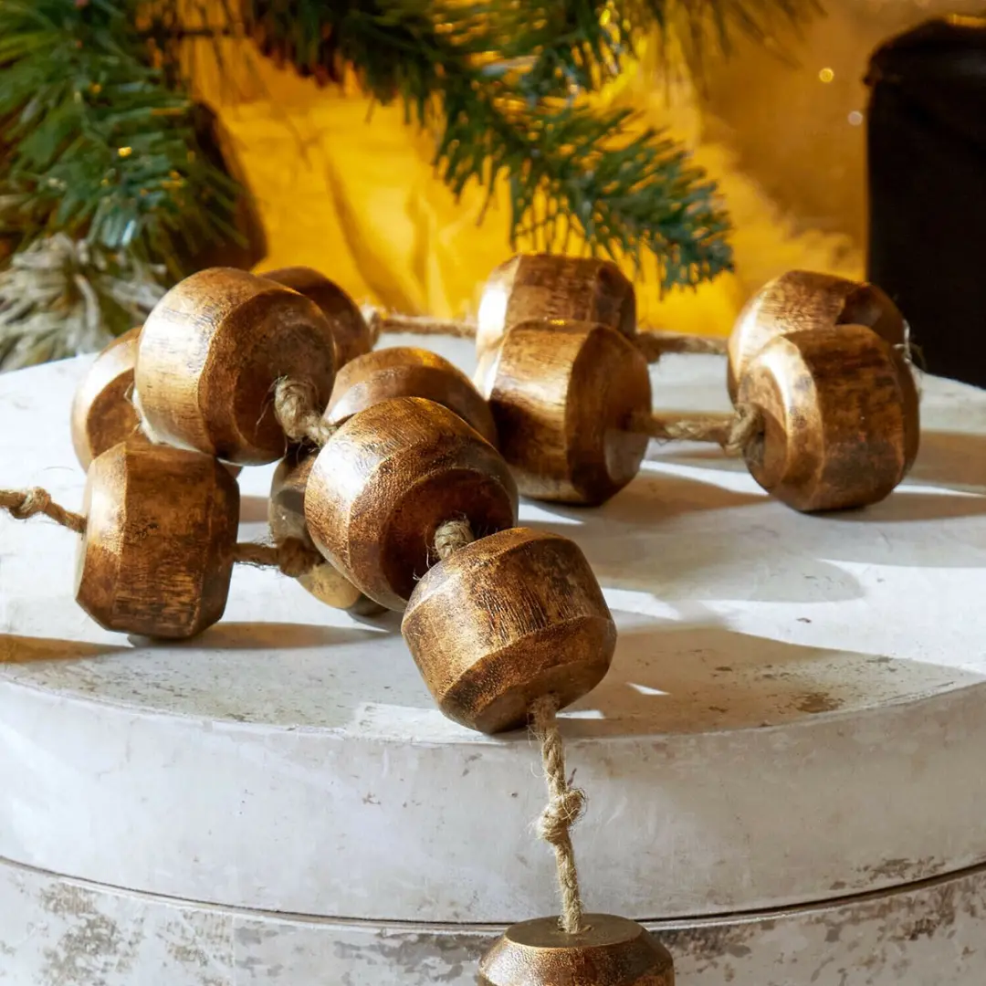 Loberon Caralinas Guirlande - 4cm - Goud/Bruin