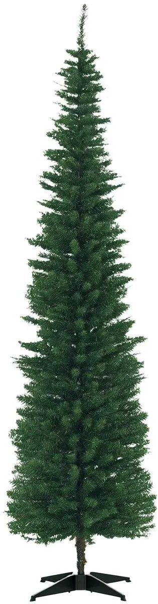 HOMCOM Kerstboom Kunststof, Metaal Ø55 x 210H cm Groen