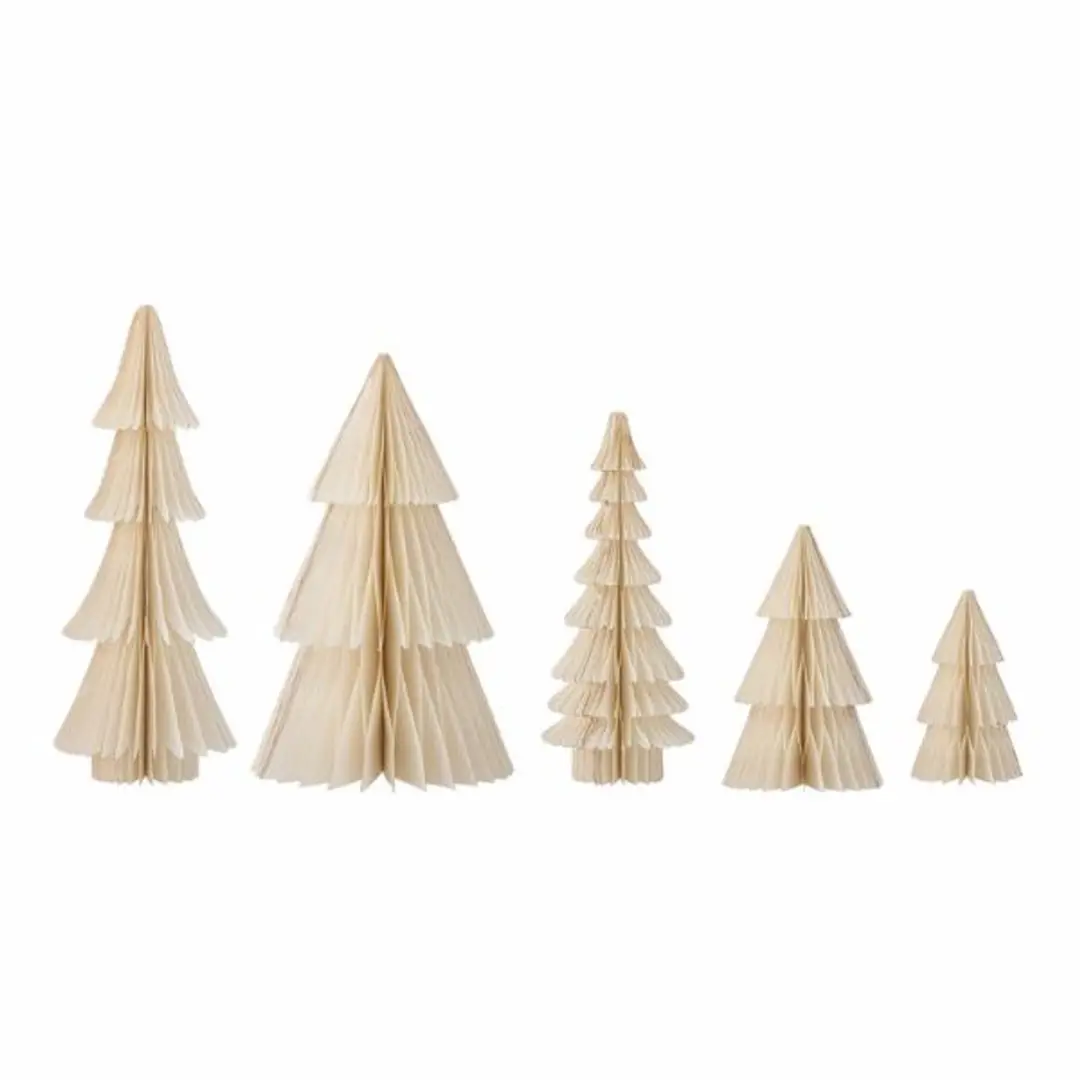 Bloomingville Milan Papieren Kerstboompjes Wit/Goud