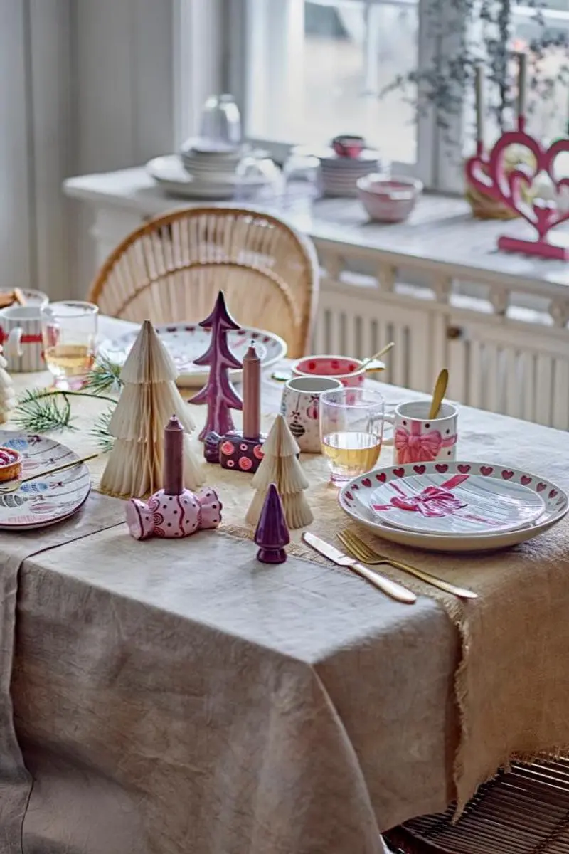 Bloomingville Milan Papieren Kerstboompjes Wit/Goud - 5 Stuks - afbeelding 3 van 4