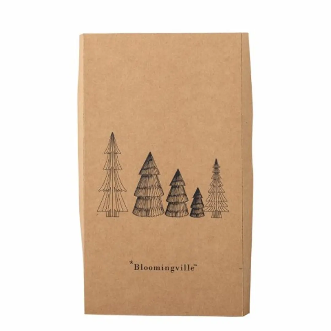 Bloomingville Milan Papieren Kerstboompjes Wit/Goud - 5 Stuks - afbeelding 4 van 4