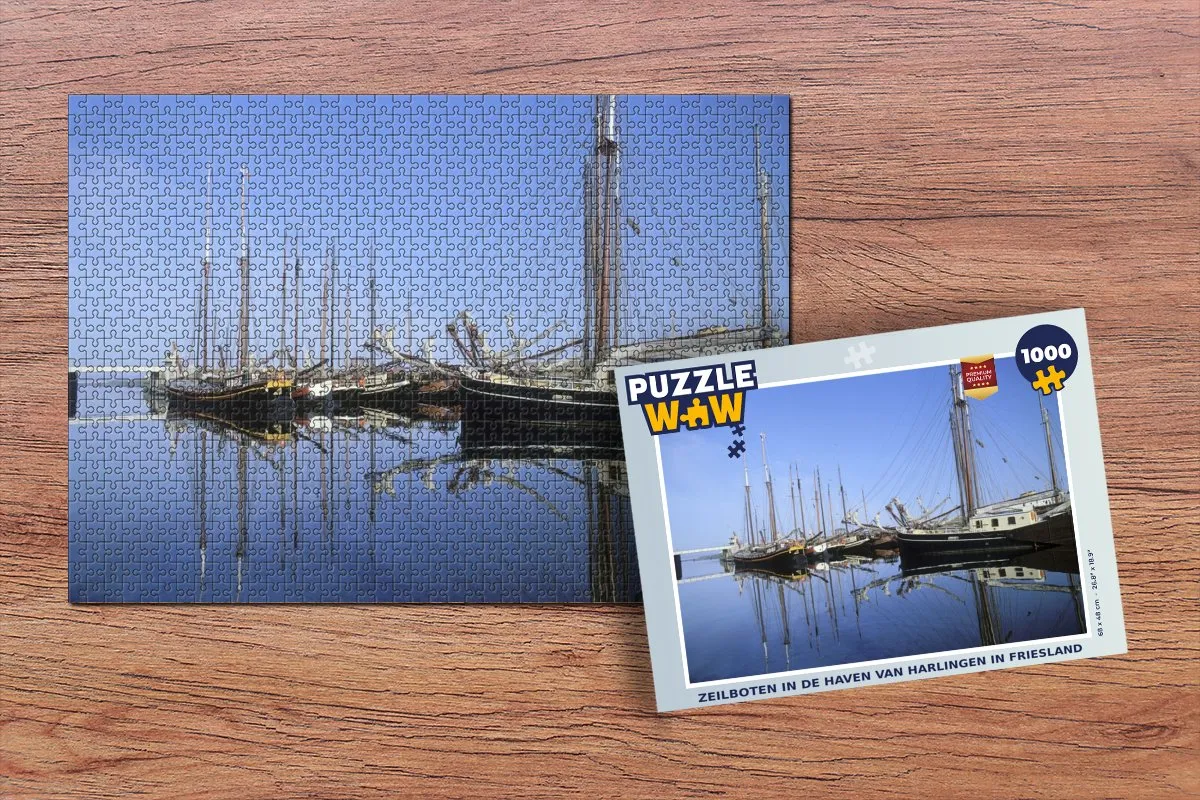 PuzzleWow Legpuzzel Zeilboten Harlingen 1000 Stuks - Multicolor
