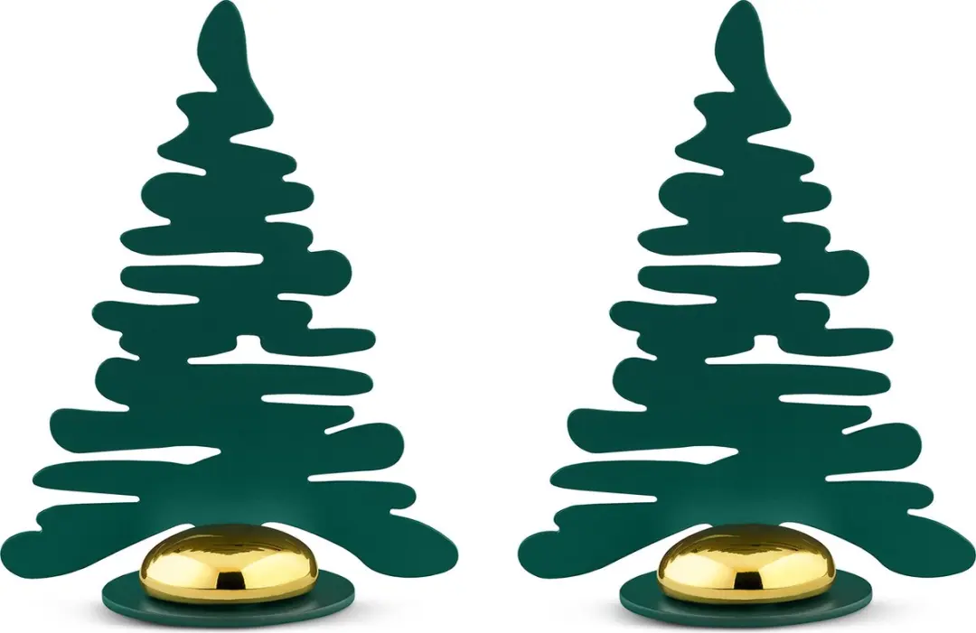 Alessi Bark Kerstboom Kerstdecoratie Set Van 2 Groen