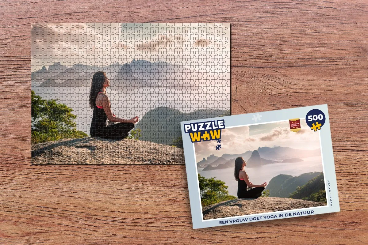 PuzzleWow Yoga in de Natuur Legpuzzel 500 Stuks - Multicolor