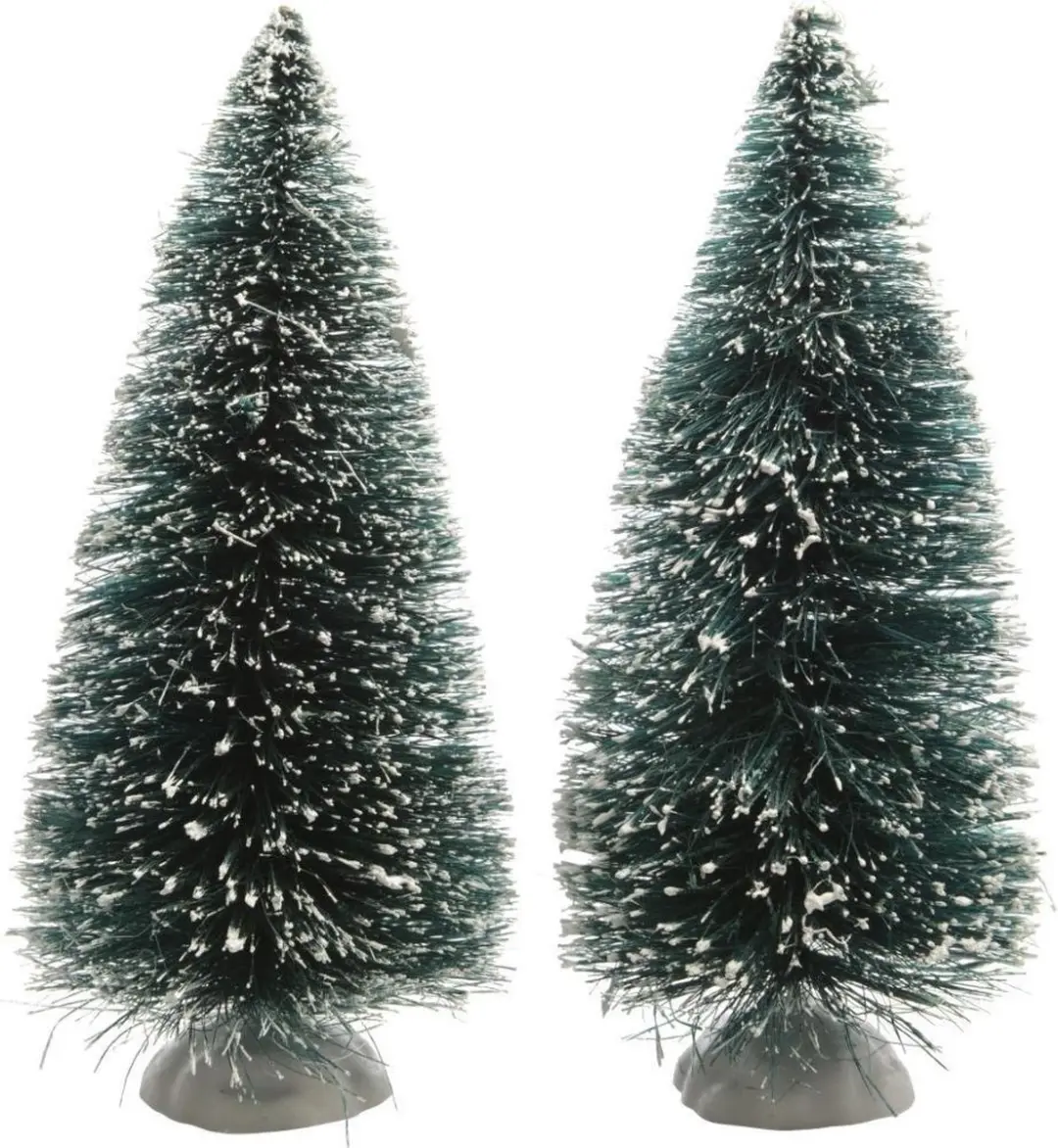 Lumineo Miniatuur Dennenbomen 15cm - 2 Stuks - Groen