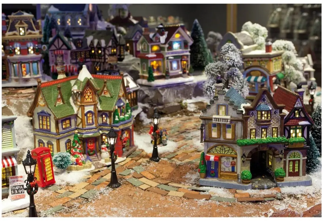 Decoris Kerstdorp Straatlantaarn - 4 Stuks - Zwart - afbeelding 2 van 3