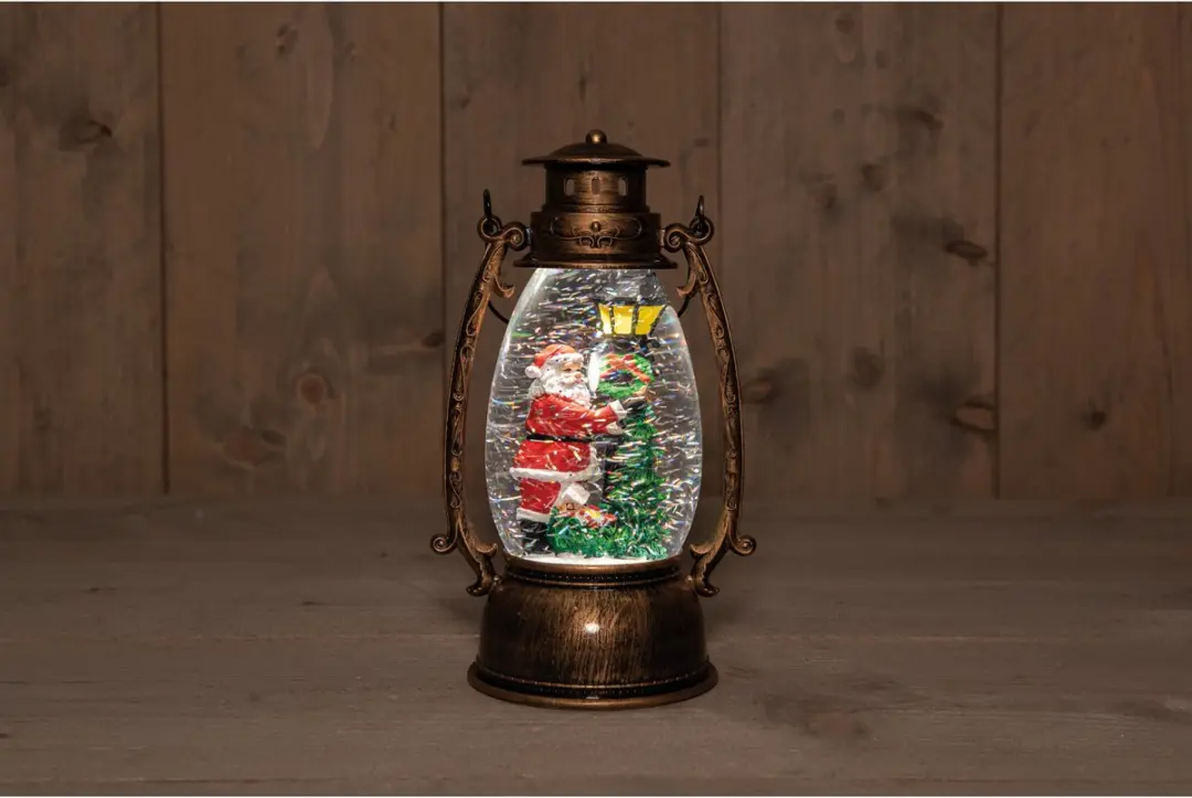 Anna's Collection Kerstlantaarn 14,5x24cm - Goud - LED - afbeelding 2 van 4