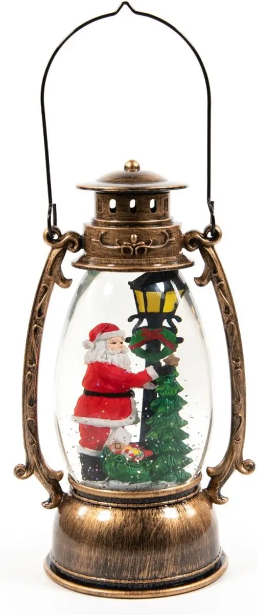 Anna's Collection Kerstlantaarn 14,5x24cm - Goud - LED - afbeelding 4 van 4