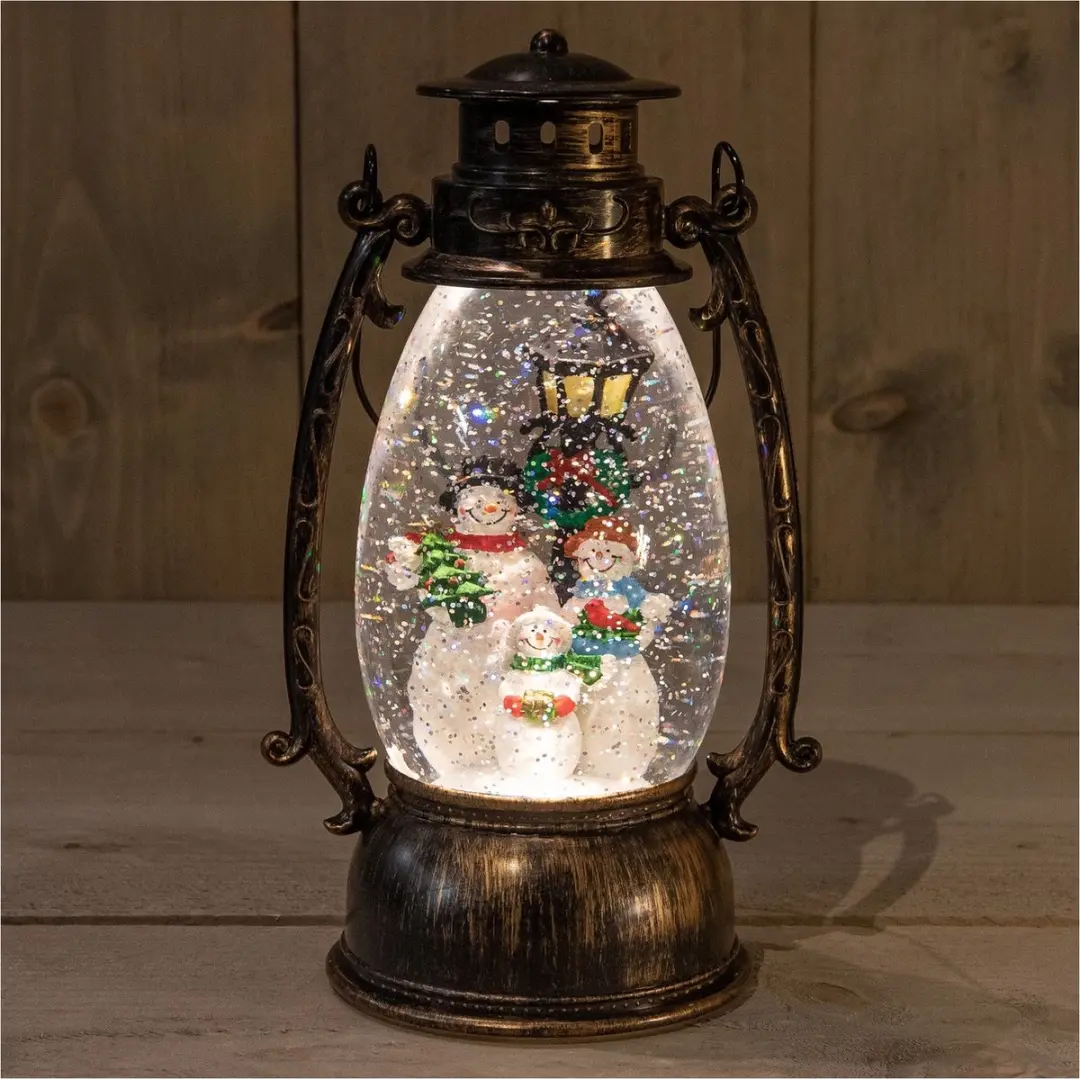 Anna's Collection LED Glitterlantaarn 14x24cm - Koper - afbeelding 3 van 4