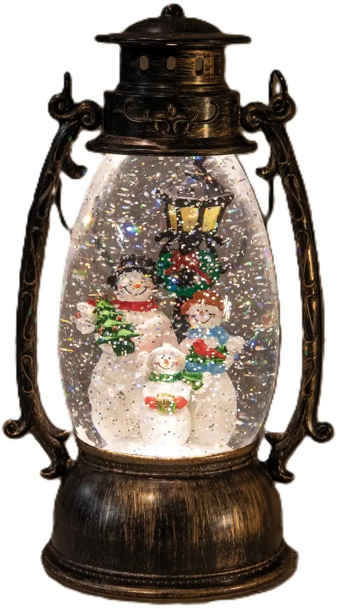 Anna's Collection Sneeuwbol/snowglobe glitter lantaarn