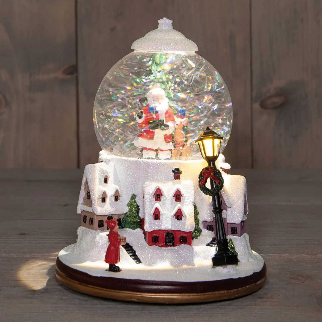 Anna's Collection Snowglobe Lantaarn 21cm - Kerstman - afbeelding 2 van 2