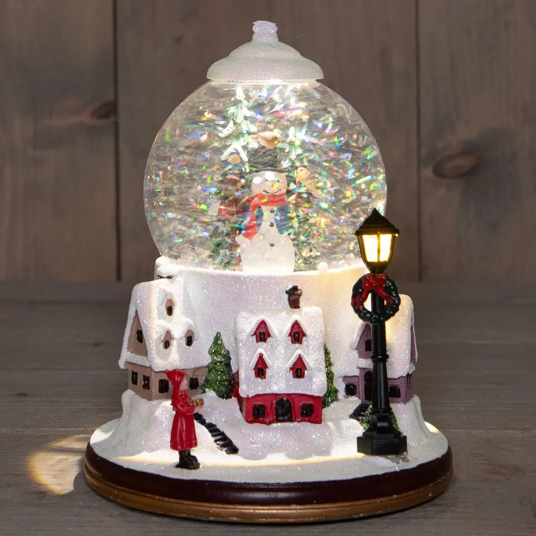 Anna's Collection Snowglobe Lantaarn 21cm - Wit - afbeelding 2 van 2