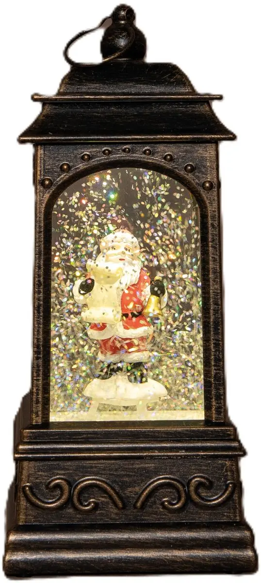 Anna's Collection Sneeuwbol/snowglobe glitter lantaarn