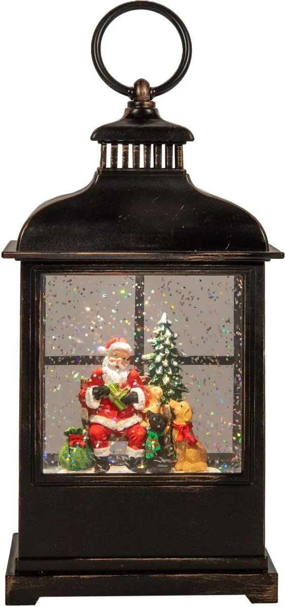 Anna's Collection Sneeuwbol/snowglobe glitter lantaarn