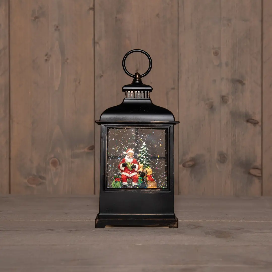 Anna's Collection Kerstlantaarn Kerstman Goud - 12x12x27cm LED - afbeelding 2 van 2