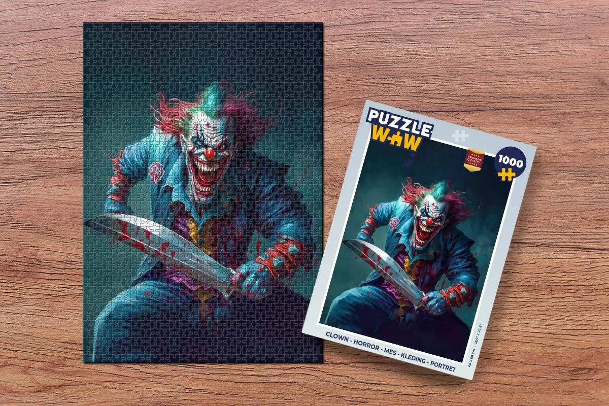 PuzzleWow Horror Clown Legpuzzel 1000 Stuks - Multicolor
