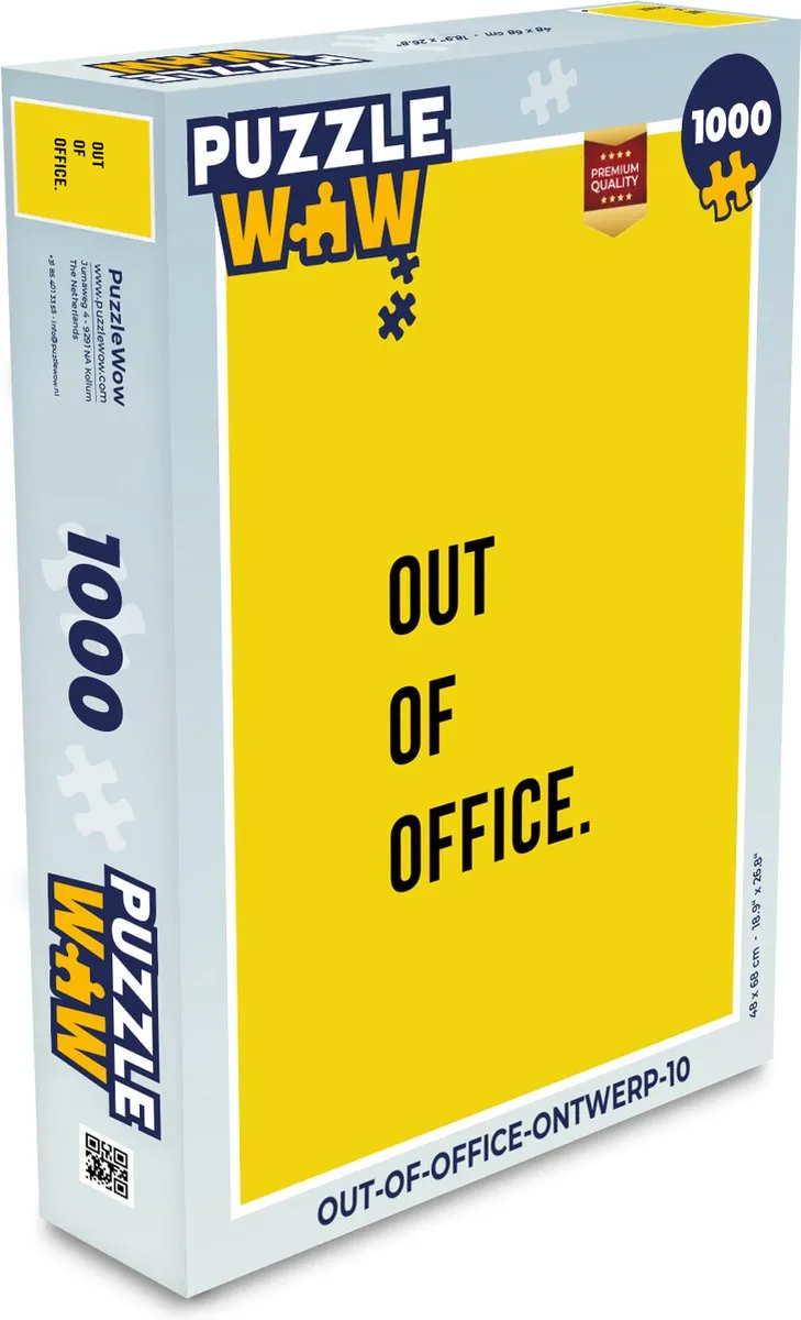 PuzzleWow Quotes Out of Office Legpuzzel 1000 Stuks